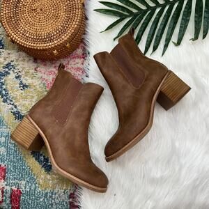 BOC by Born Neutral Brown Stacked Heeled Ankle Boots Booties 8